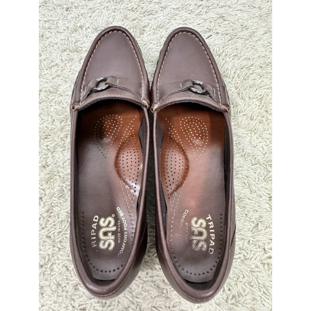 SAS Womens Jewel Tripad Comfort Brown Walking Slip On Ring Loafer Shoes Size‎ 8S